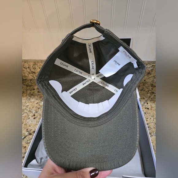 Celine Paris Brown/Grey And White Logo Baseball Cap Hat Size M - Picture 4 of 8